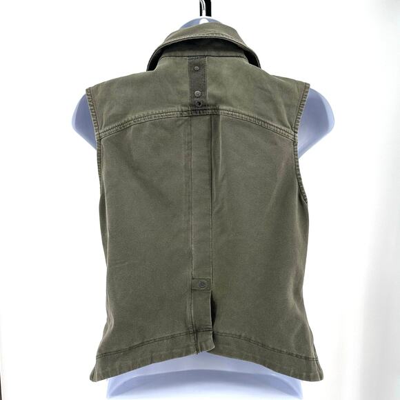 Marrakech Anthropologie Vest Army Green Womens S Utility Pockets Full Zip Collar - Picture 3 of 9